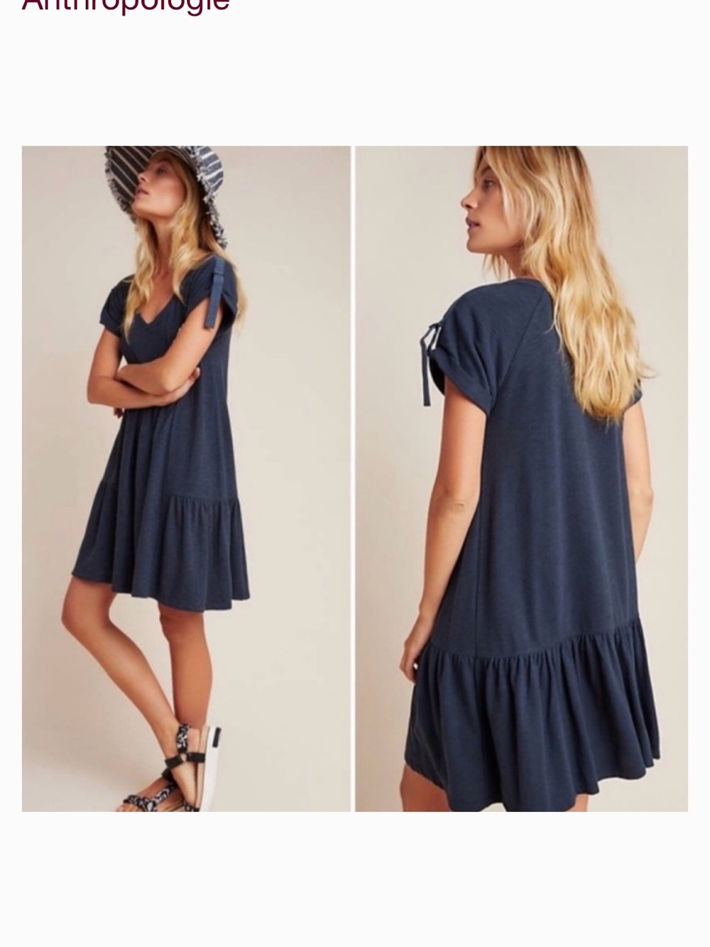 Anthropologie Saturday Sunday Navy Blue Dress, size medium